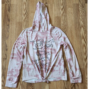 SO Hooded Sweatshirt Girls Size Large 10-12 Pink Camouflage Unicorns